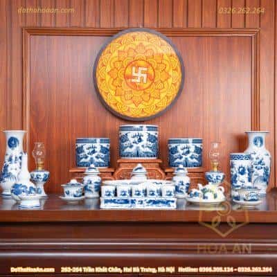 Bộ Đồ Thờ Gia Tiên Sứ Men Lam (6)