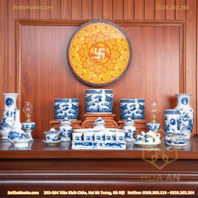 Bộ Đồ Thờ Gia Tiên Sứ Men Lam (6)