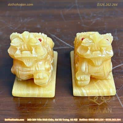 Cặp Tỳ Hưu Đá Ngọc Hoàng Long