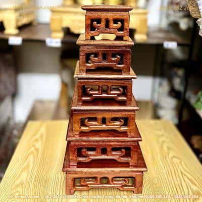 Nhất Sơn/Đế Vuông/Đôn Gỗ Hương Vuông