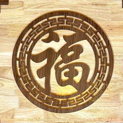 Tấm Trang Trí Trung Tâm Sau Ban Thờ Chữ Phúc