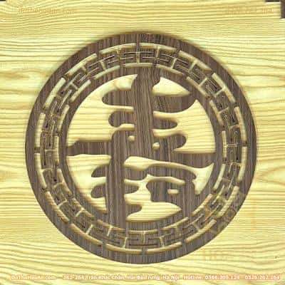Tấm Trang Trí Trung Tâm Sau Ban Thờ Chữ Thọ