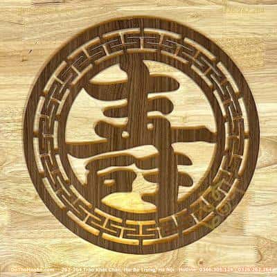 Tấm Trang Trí Trung Tâm Sau Ban Thờ Chữ Thọ