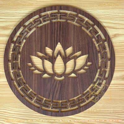 Tấm Trang Trí Trung Tâm Sau Ban Thờ Hoa Sen