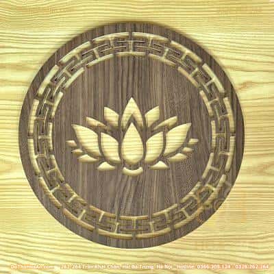 Tấm Trang Trí Trung Tâm Sau Ban Thờ Hoa Sen