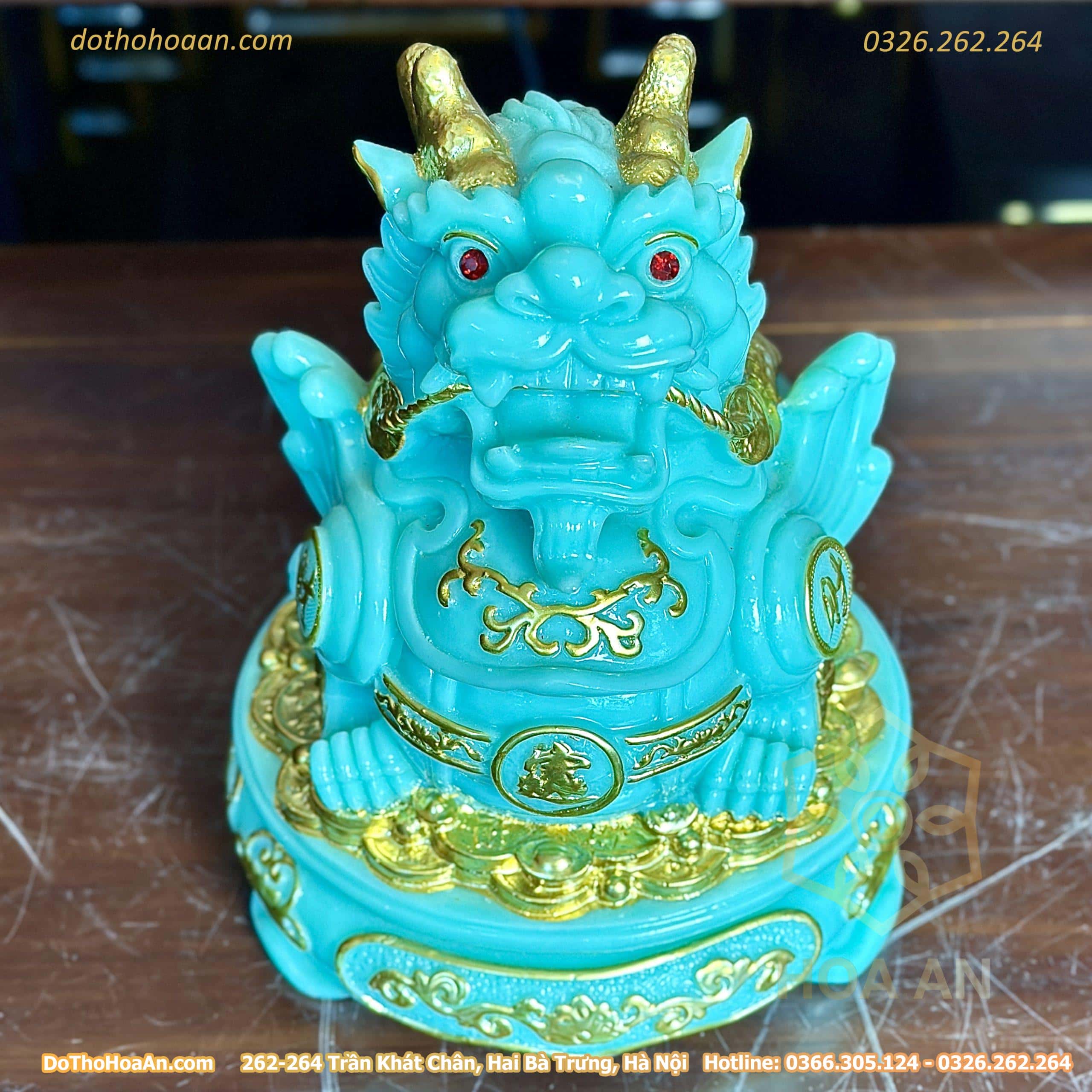 Tỳ Hưu Phong Thủy Đế Xoay Bột Đá Xanh Ngọc Bích (11)