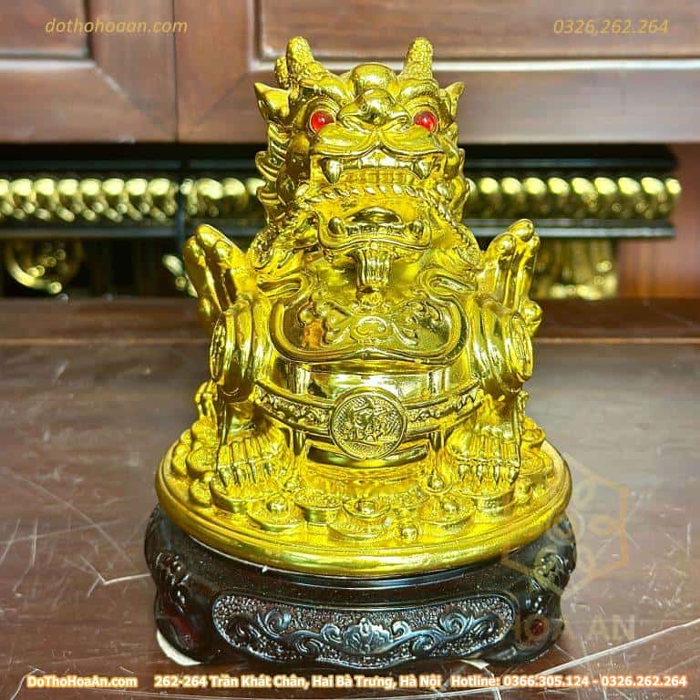 Tỳ Hưu Phong Thủy Đế Xoay Vàng Kim