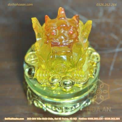 Tỳ Hưu Phong Thuỷ Xoay Đế Kính Lưu Ly Cam