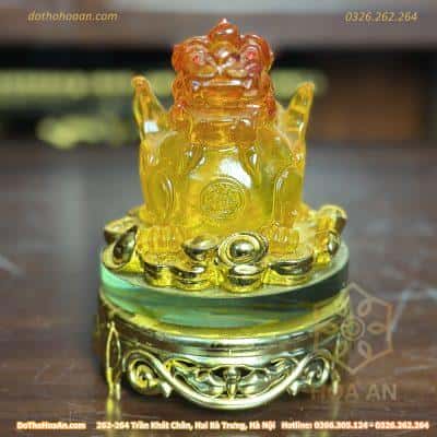 Tỳ Hưu Phong Thuỷ Xoay Đế Kính Lưu Ly Cam
