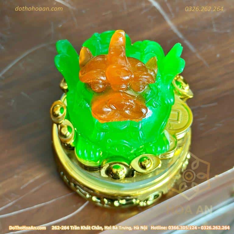 Tỳ Hưu Phong Thuỷ Xoay Đế Kính Xanh