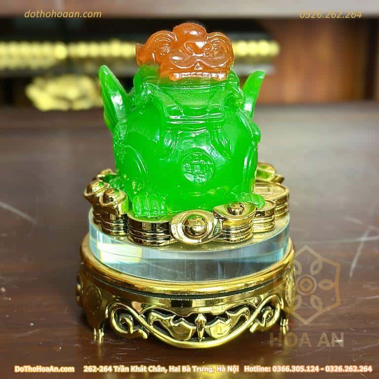 Tỳ Hưu Phong Thuỷ Xoay Đế Kính Xanh
