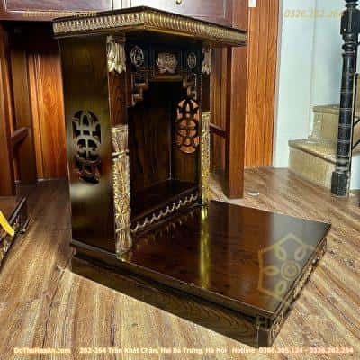 Ban Thờ Thần Tài Hiện Đại Tài Lộc Chiện Sen Dát Vàng Màu Vân Óc Chó4