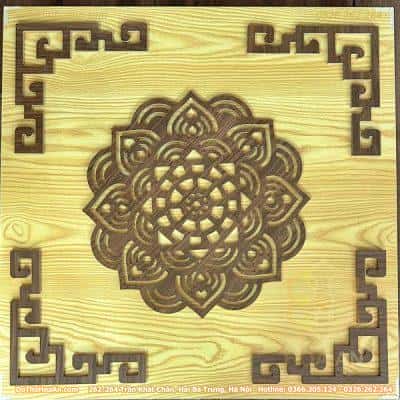 Combo Bộ Ốp Hoa Văn Trang Trí Mandala Và 4 Triện Góc Hoa Văn
