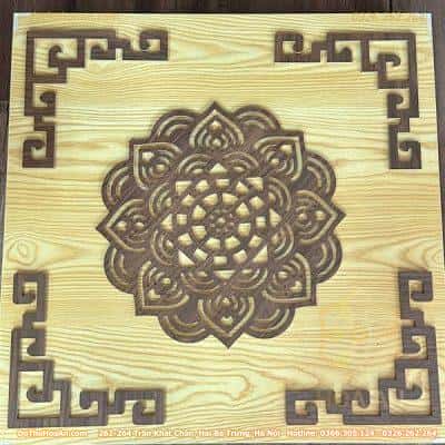 Combo Bộ Ốp Hoa Văn Trang Trí Mandala Và 4 Triện Góc Hoa Văn1