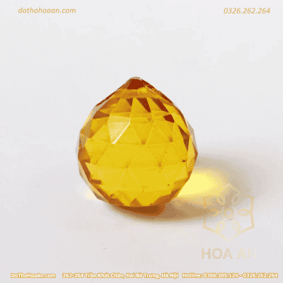 Cầu Treo Phong Thủy Pha Lê Vàng Đậm