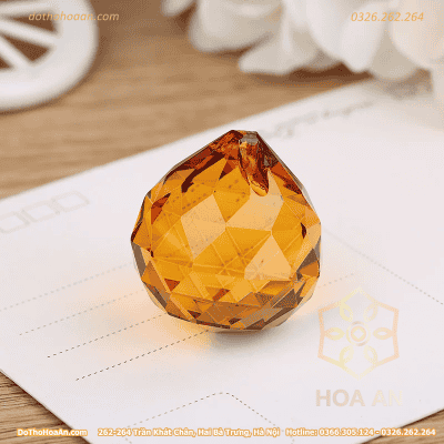 Cầu Treo Phong Thủy Pha Lê Vàng Đậm