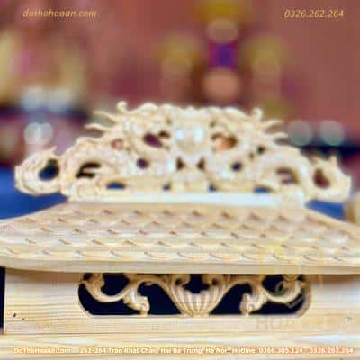 Ban Thờ Thần Tài 3 Mái Cột Rồng Gỗ Pơmu3