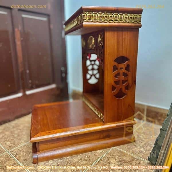 Bàn Thờ Thần Tài Hiện Đại Gỗ Sồi Triện Sen Dát Vàng Màu Hương3 Bàn Thờ Thần Tài Hiện Đại Gỗ Sồi Triện Sen Dát Vàng Màu Hương3