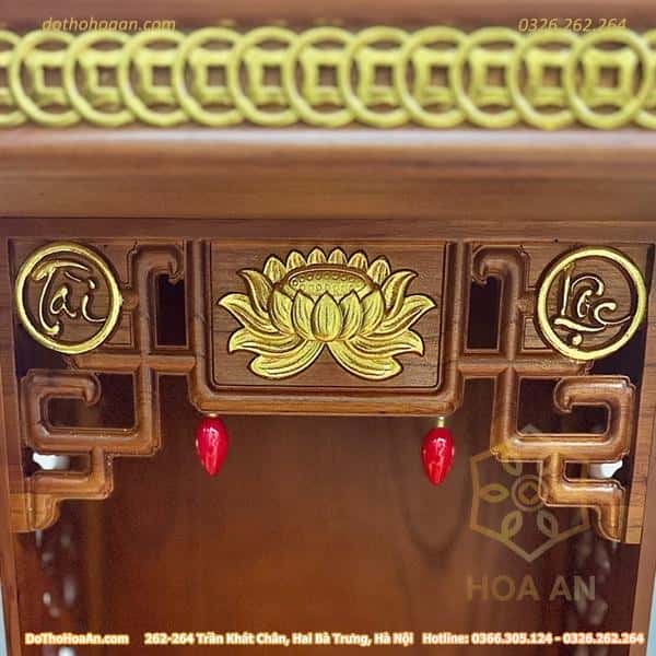 Bàn Thờ Thần Tài Hiện Đại Gỗ Sồi Triện Sen Dát Vàng Màu Hương4 Bàn Thờ Thần Tài Hiện Đại Gỗ Sồi Triện Sen Dát Vàng Màu Hương4