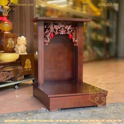 Bàn Thờ Thần Tài Thổ Địa Gỗ Công Nghiệp Mái Bằng Màu Nâu