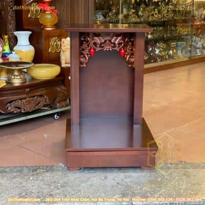 Bàn Thờ Thần Tài Thổ Địa Gỗ Công Nghiệp Mái Bằng Màu Nâu1