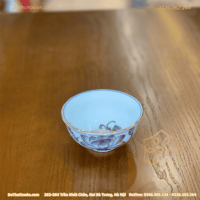 Bát Cơm Cúng Men Lam Vẽ Vàng