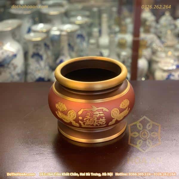 Bát Hương Đồng Nâu Khắc Chứ Nổi Đài Loan1