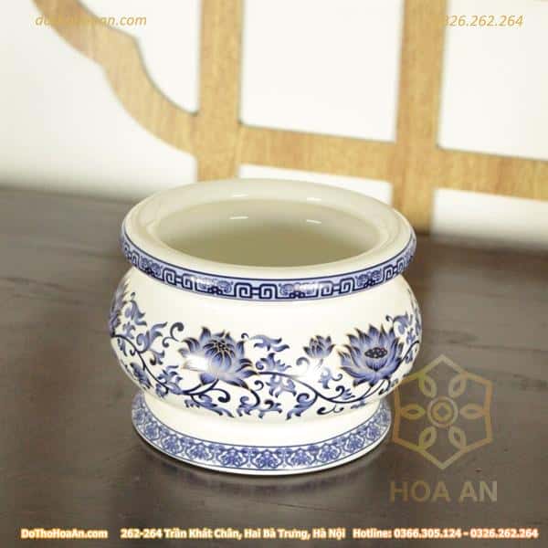 Bát Hương Gấm Hoa Sen Xanh1