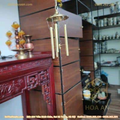 Chuông Gió Treo Đồng Vàng Đồng Tiền Xu May Mắn