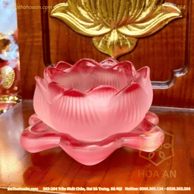 Cốc Đựng Nến Lưu Ly Hoa Sen Đỏ