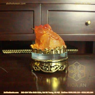 Cóc/ Thiềm Thừ Phong Thuỷ Xoay Đế Kính Lưu Ly Cam1
