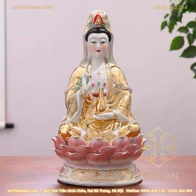 Phật Bà Quan Âm Tọa Sen Dát Kim