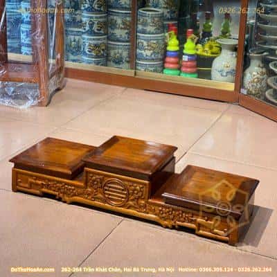 Tam Sơn/Tam Cấp/ Đế Kê 3 Bát Hương Gỗ Hương