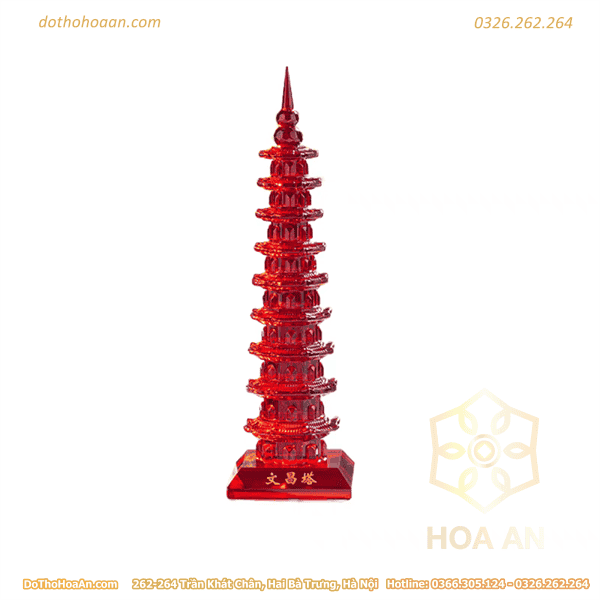Tháp Văn Xương Pha Lê Đỏ2 Tháp Văn Xương Pha Lê Đỏ2