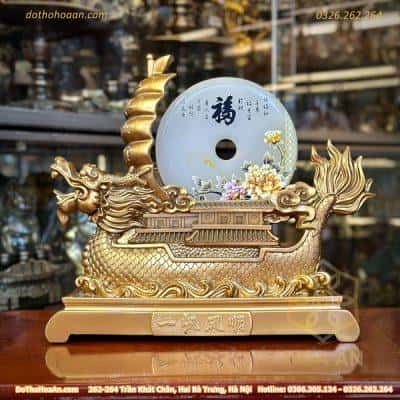 Thuyền Rồng Đồng Điếu Vàng đồng