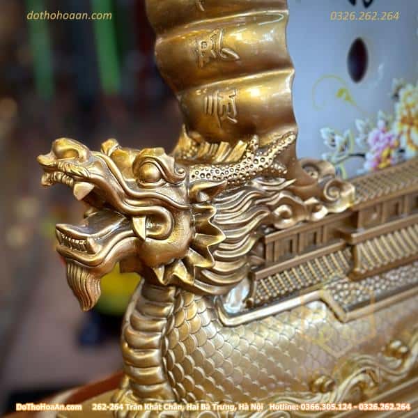 Thuyền Rồng Đồng Điếu vàng đồng2