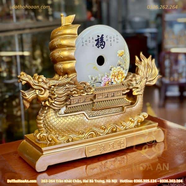 Thuyền Rồng Đồng Điếu vàng đồng4