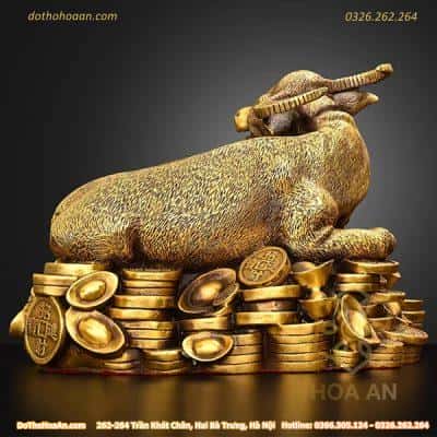 Trâu Đồng Nằm Trên Tiền Vàng2