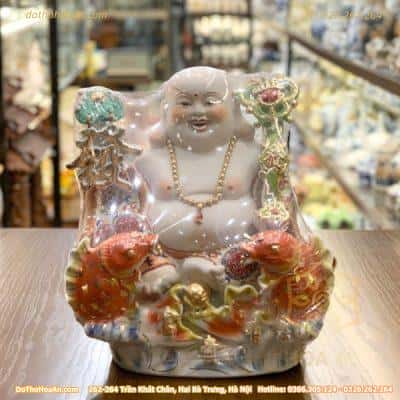 Tượng Di Lặc Sứ Áo Gấm Như Ý