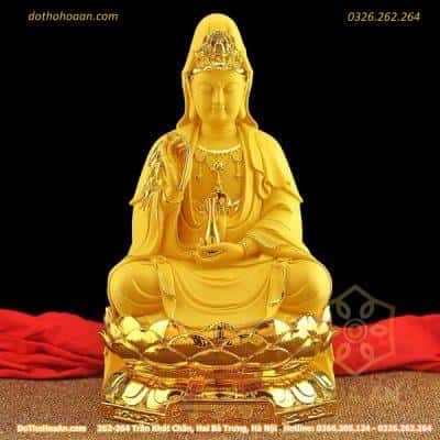 Tượng Phật Bà Quan Âm Composite Vàng