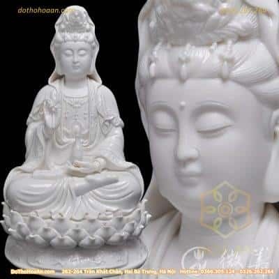 Tượng Quan Âm Đứng Sứ Trắng