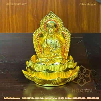 Tượng Phật Quan Âm Bồ Tát Tọa Sen Để ÔTô