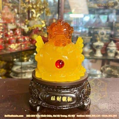 Tỳ Hưu Phong Thuỷ Đế Gỗ Xoay Màu Vàng
