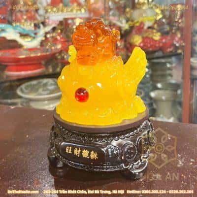 Tỳ Hưu Phong Thuỷ Đế Gỗ Xoay Màu Vàng1