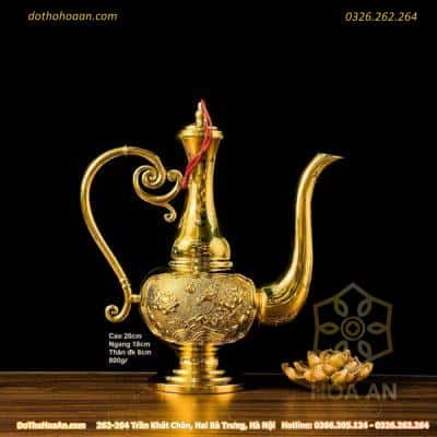 Bình Trà/ Ấm Đồng Vàng Cao Cấp