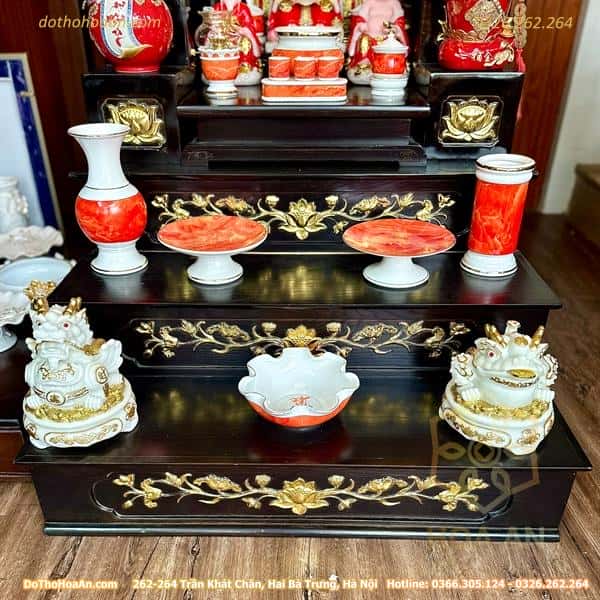 Bộ Ban Thờ Thần Tài Gỗ Sồi Hiện Đại Kết Hợp Kệ 3 Tầng Sứ Vân Đá Đỏ3 Bộ Ban Thờ Thần Tài Gỗ Sồi Hiện Đại Kết Hợp Kệ 3 Tầng Sứ Vân Đá Đỏ3