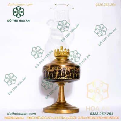 Đèn Dầu Đồng Hun Chân Ngắn2