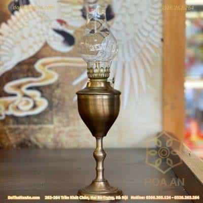 Đèn Dầu Đồng Vàng Dáng Giọt Lệ