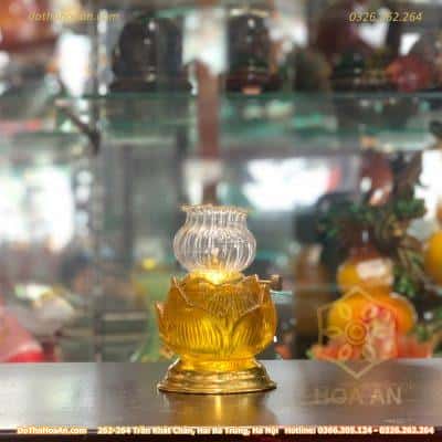 Đèn Dầu Thuỷ Tinh Thân Hoa Sen