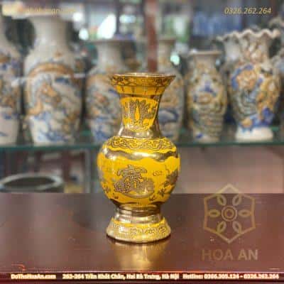 Lọ Hoa Men Vàng Kim Sa